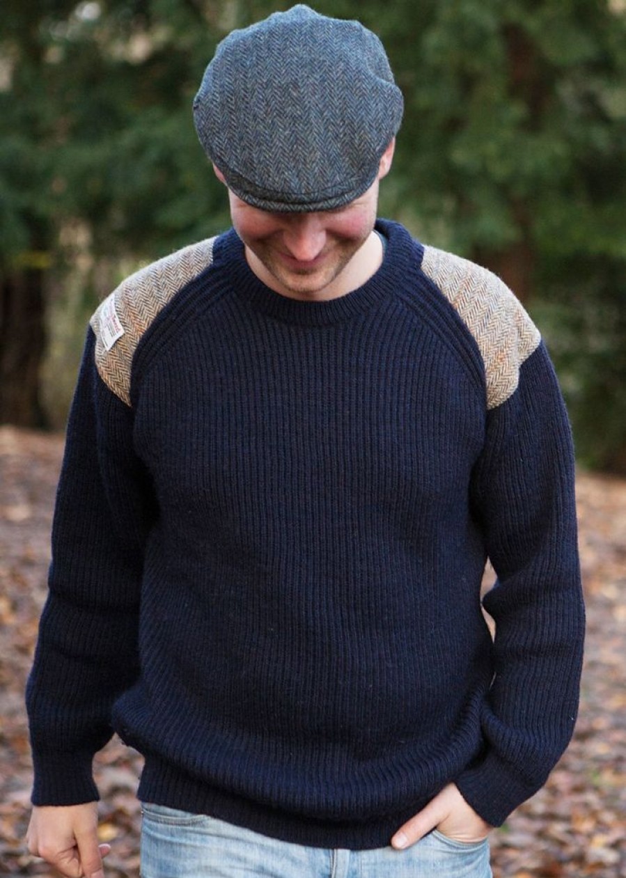 Glencroft Coats, Jackets & Jumpers | Unisex Tweed Patch Chunky Wool Sweater