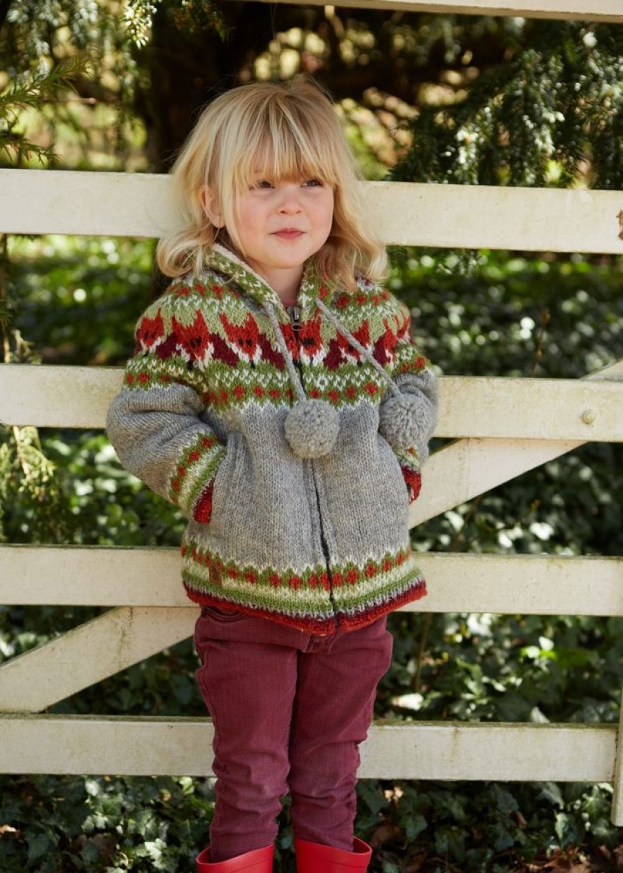 Pachamama Kids Fleeces & Bodywarmers | Hand Knitted Kids' Fox Hoody