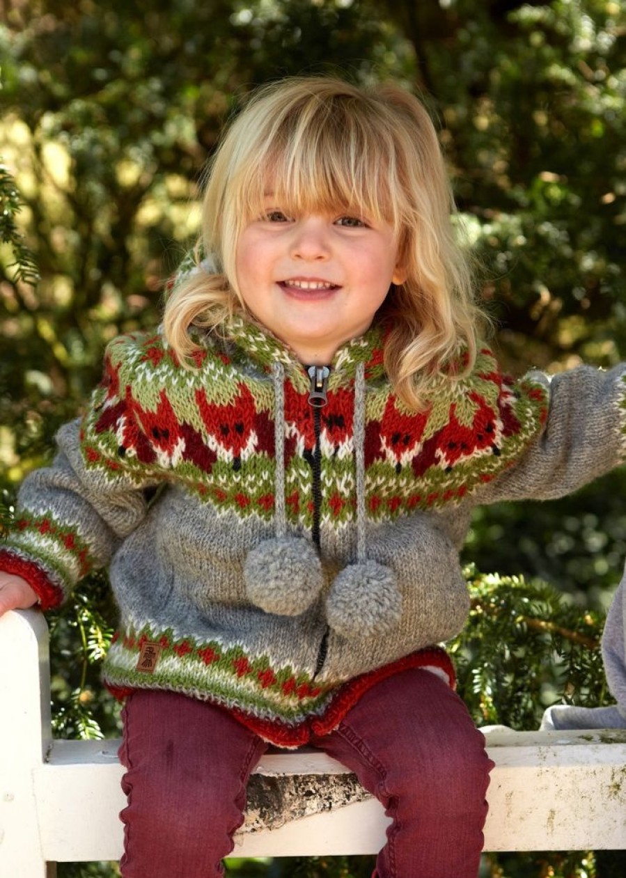 Pachamama Kids Fleeces & Bodywarmers | Hand Knitted Kids' Fox Hoody