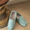 Lambland Ladies Moccasin Slippers | Ladies Fabric Lined Suede Slip On Loafers