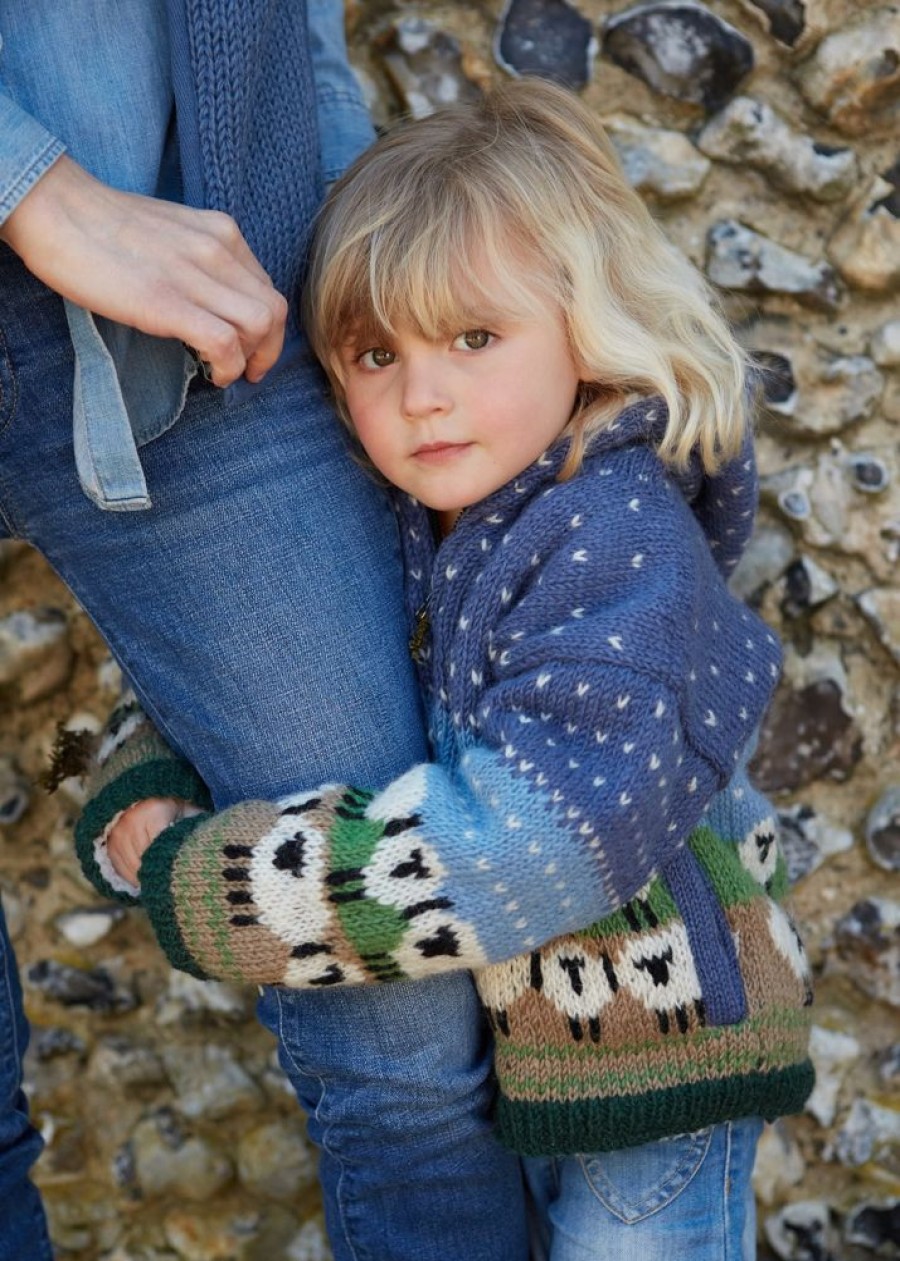 Pachamama Kids Fleeces & Bodywarmers | Hand Knitted Kids' Snowy Sheep Hoody