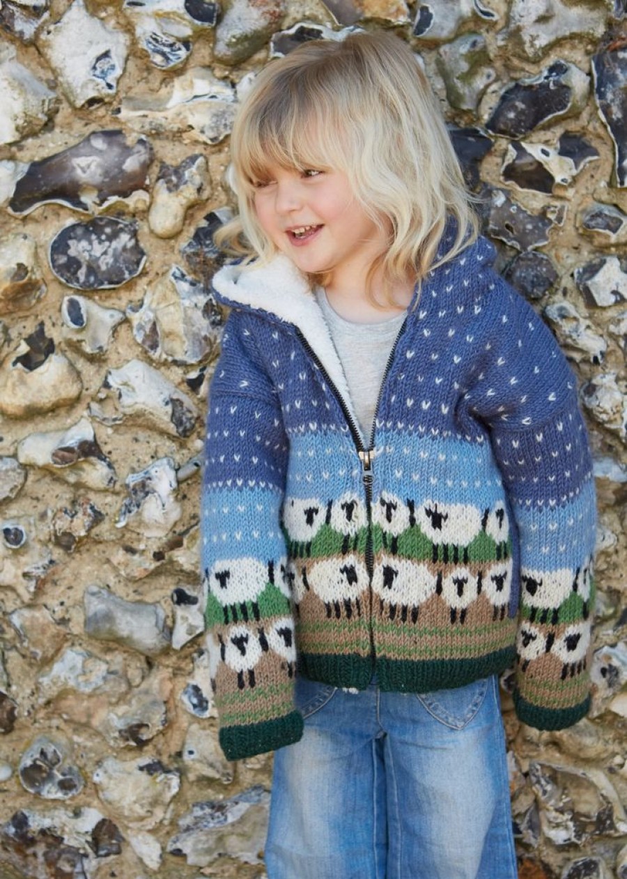 Pachamama Kids Fleeces & Bodywarmers | Hand Knitted Kids' Snowy Sheep Hoody