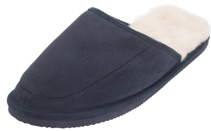 Lambland Men'S Sheepskin Slippers | Men'S Suede & Wool Slippers With Eva Sole