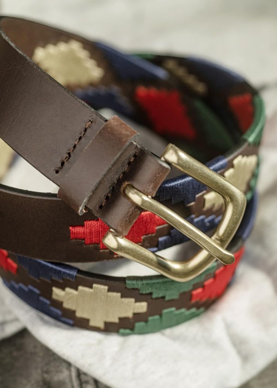 Ibex Leather Leather Belts | Men'S Luxury Leather Embroidered Polo Belt