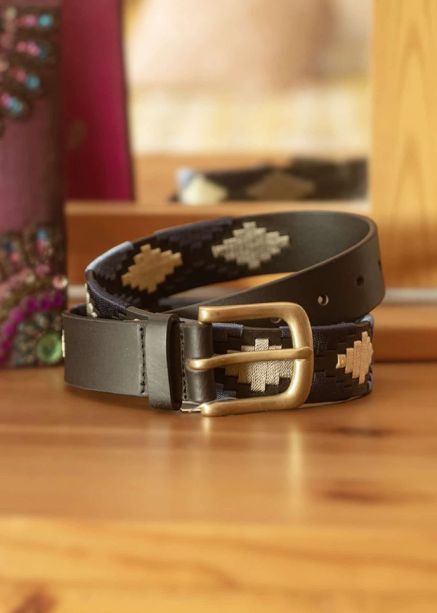 Ibex Leather Leather Belts | Men'S Luxury Leather Embroidered Polo Belt