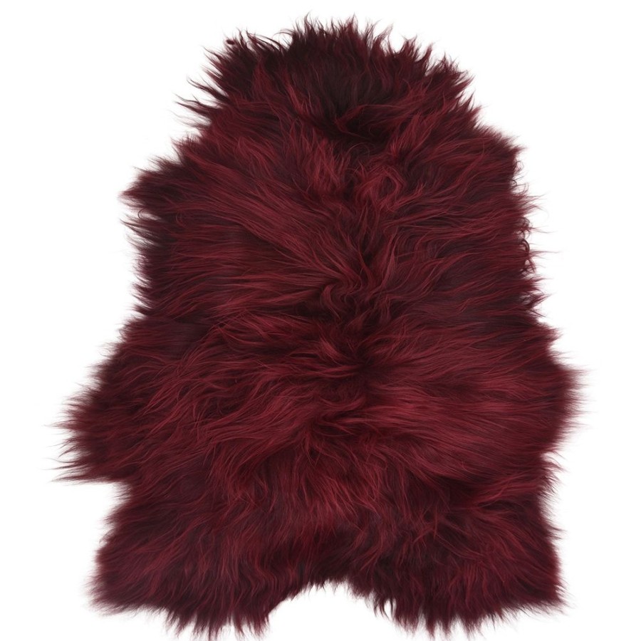 Lambland Eco Tanned Sheepskins | Eco Tanned Long Wool Burgundy Icelandic Sheepskin