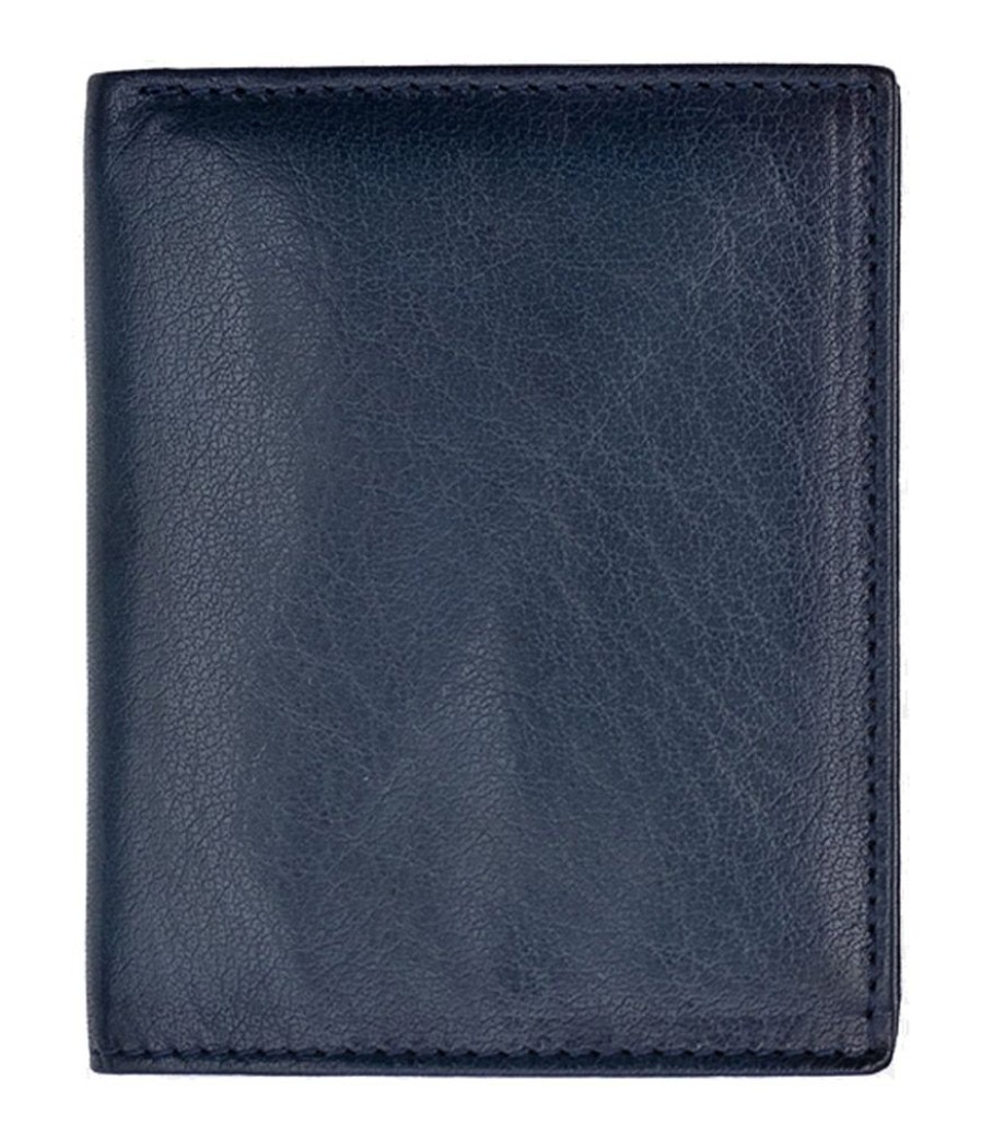 Primehide Purses | Premium Burnished Leather Indigo Blue Credit Card Case