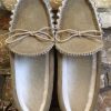 Lambland Ladies British Made Footwear | Ladies Sheepskin Lined Pvc Sole Moccasin Slippers