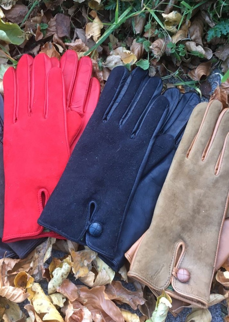 Glencroft Gloves & Mittens | Ladies Leather Palm Lambskin Back Gloves