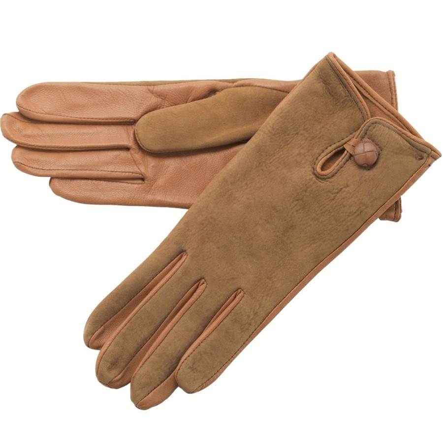 Glencroft Gloves & Mittens | Ladies Leather Palm Lambskin Back Gloves