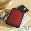 Primehide Card Cases | Men'S Premium Leather Burgundy Card Wallet