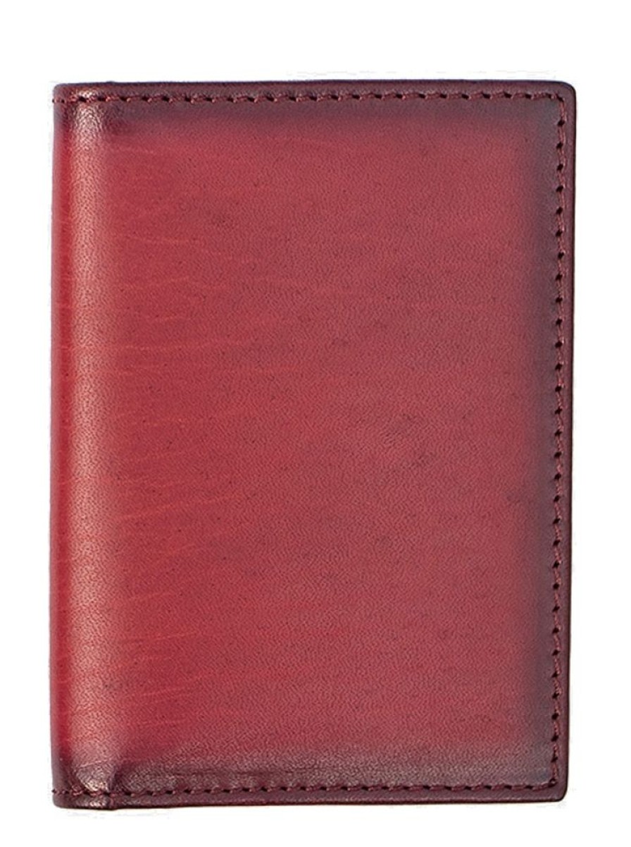 Primehide Card Cases | Men'S Premium Leather Burgundy Card Wallet