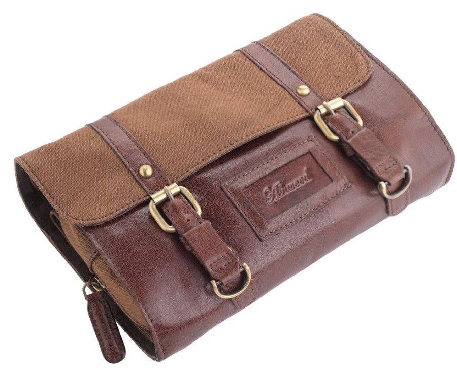 Ashwood Leather Company Toiletry Bags | Luxury Leather & Canvas Hanging Toiletry Bag