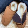 Lambland Men'S Sheepskin Slippers | Men'S Merino Sheepskin Wide Opening Bootie Slippers