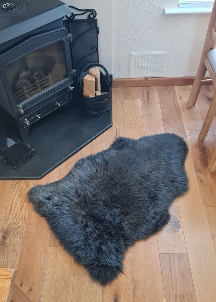 Lambland Eco Tanned Sheepskins | Eco Tanned Dark Grey Luxury Sheepskin Rug