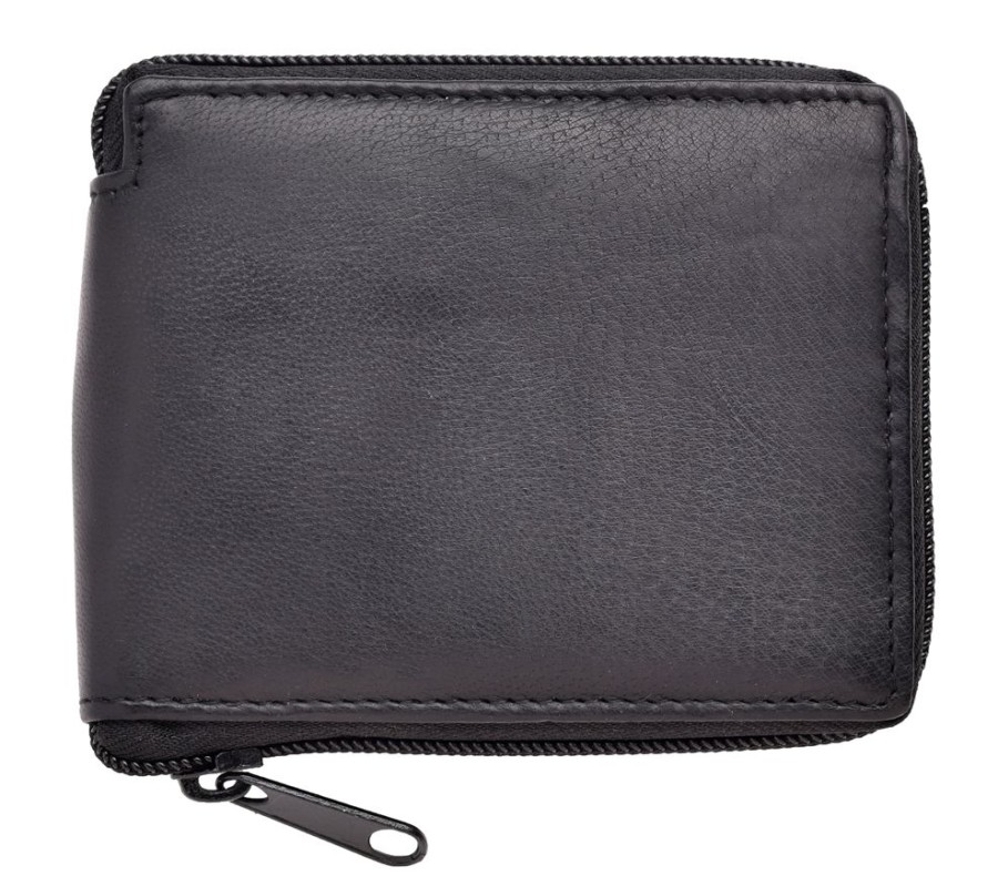 Arnicus Leather Wallets | Nappa Leather Zip Round Security Wallet