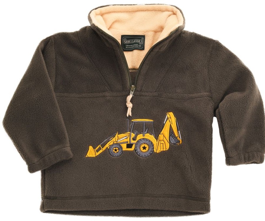 Lambland Kids Fleeces & Bodywarmers | Kids' Yellow Digger Green Fleece Sweater