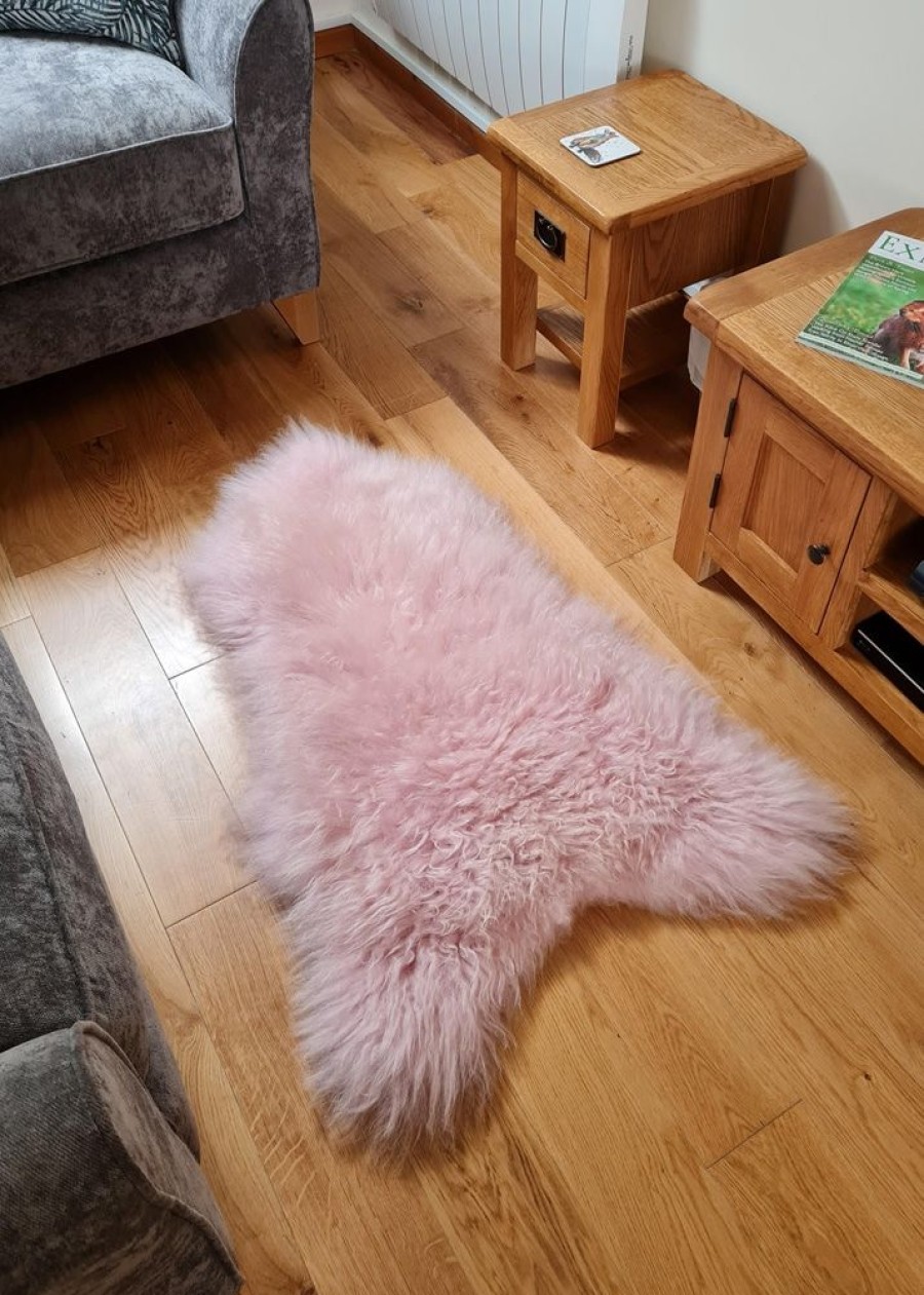 Lambland Eco Tanned Sheepskins | Eco Tanned Long Wool Pale Pink Icelandic Sheepskin