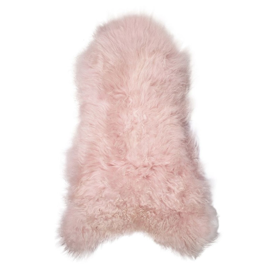 Lambland Eco Tanned Sheepskins | Eco Tanned Long Wool Pale Pink Icelandic Sheepskin