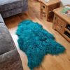 Lambland Eco Tanned Sheepskins | Eco Tanned Long Wool Teal Green Icelandic Sheepskin