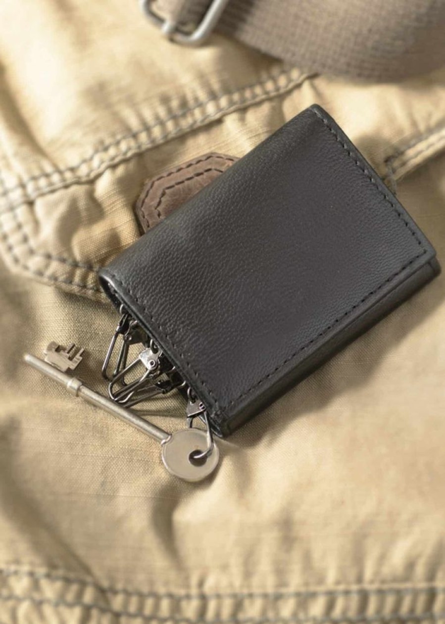 Lorenz Key Cases | Nappa Leather Popper Fastened Key Case With Wallet