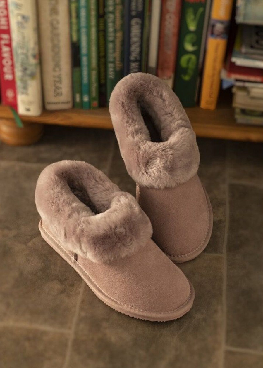 Lambland Ladies Sheepskin Slippers | Ladies Premium Sheepskin Hard Sole Bootie Slippers