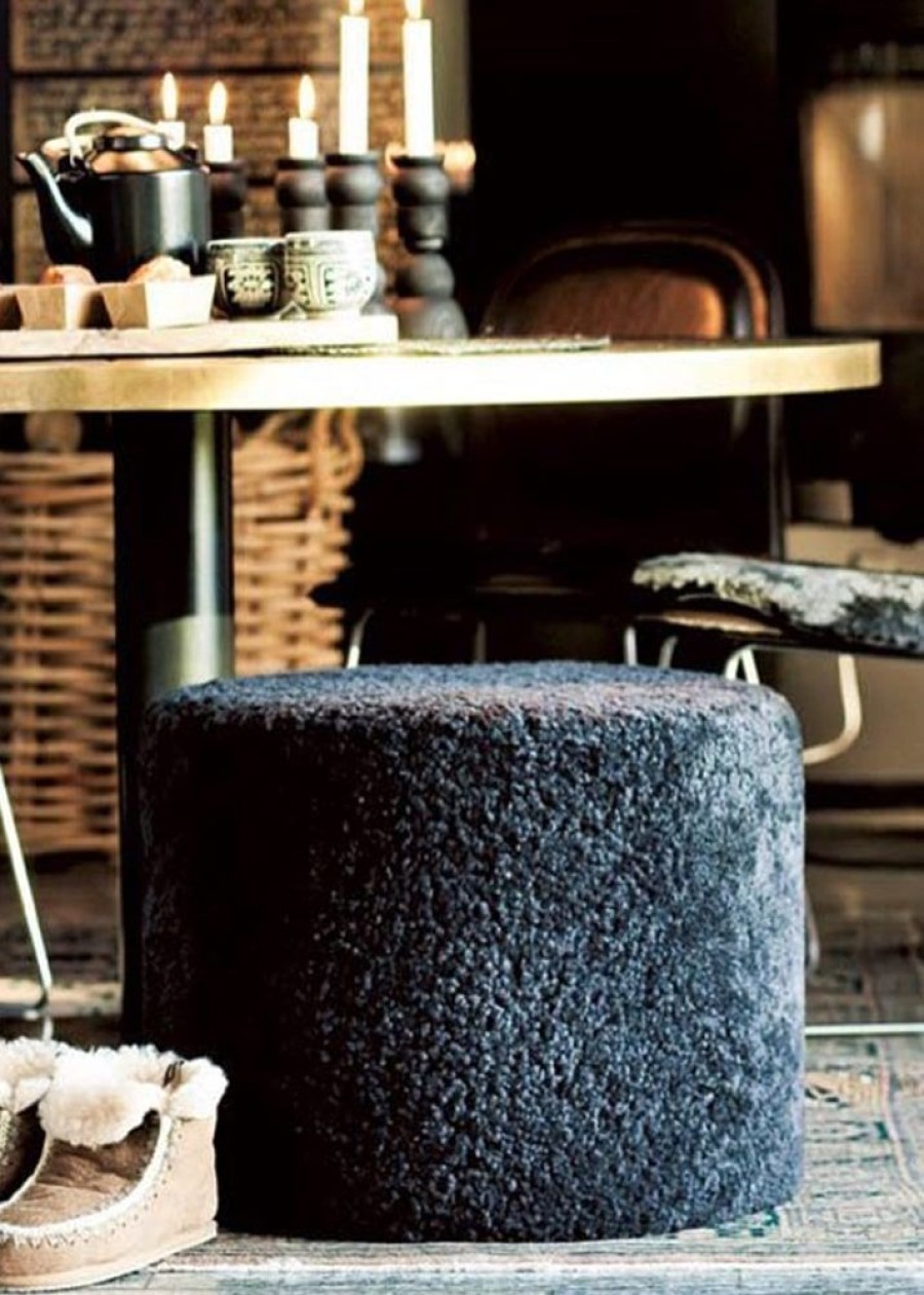 Shepherd Pouffes & Beanbags | Shepherd Of Sweden Sheepskin Frida Pouffe Stone