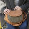 Barrhead Leather Handbags | Hand Crafted Deer Skin And Tweed Laced Flap Cartridge Bag