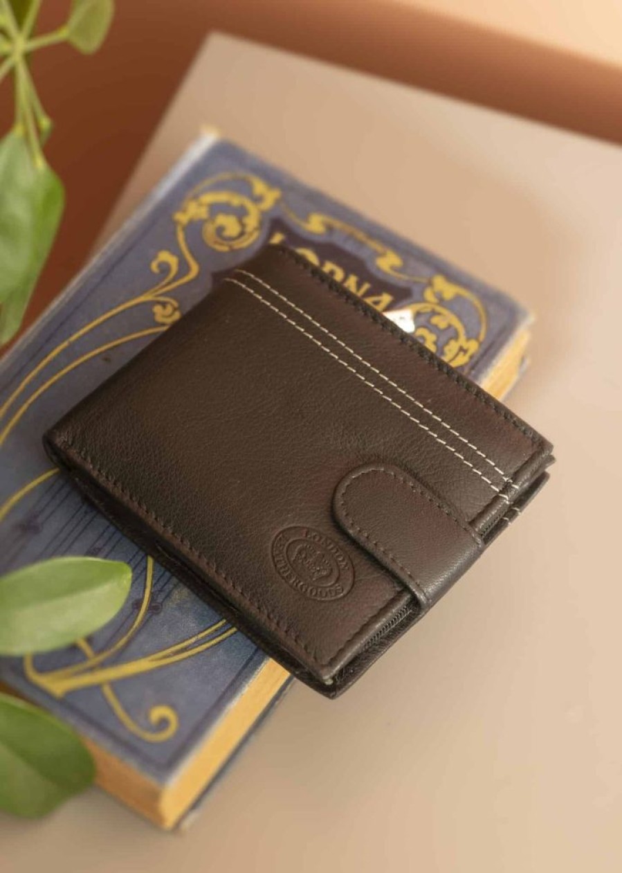 London Leather Goods Wallets | Luxury Leather Wallet With Zipped Coin Section